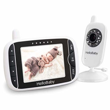 HelloBaby HB32 Wireless Video Babyphone mit Digitalkamera, Nachtsicht Temperaturüberwachung & 2 Way Talkback System,Weiß - 1