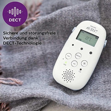 Philips Avent Audio-Babyphone SCD713/26, DECT-Technologie, Eco-Mode, 18 Std. Laufzeit, Gegensprechfunktion, Schlaflieder - 2